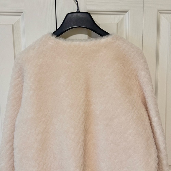 Cream Fuzzy Button-Front Jacket - Picture 10 of 13
